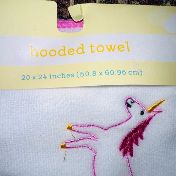 NIP Angel Of Mine Baby / Infant Hooded Towel Unicorn Design Bundle Of 2 - Picture 4 of 5